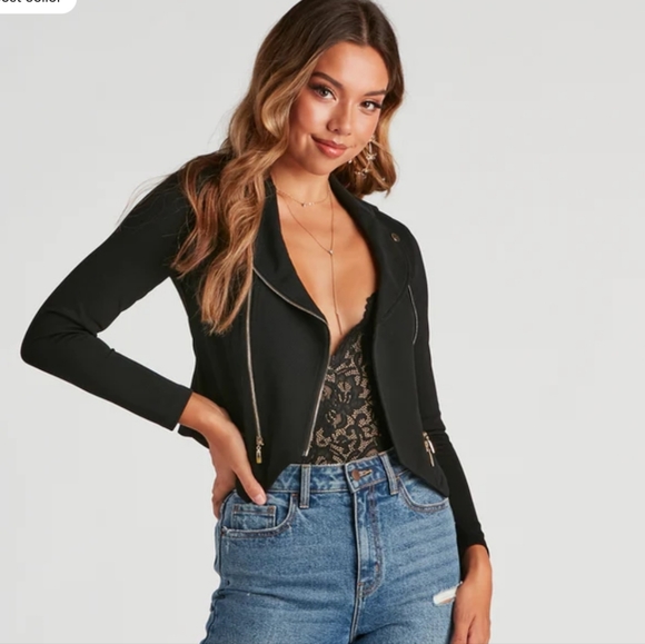 EUC Windsor Black Women's Moto Jacket Size Small - Picture 4 of 4